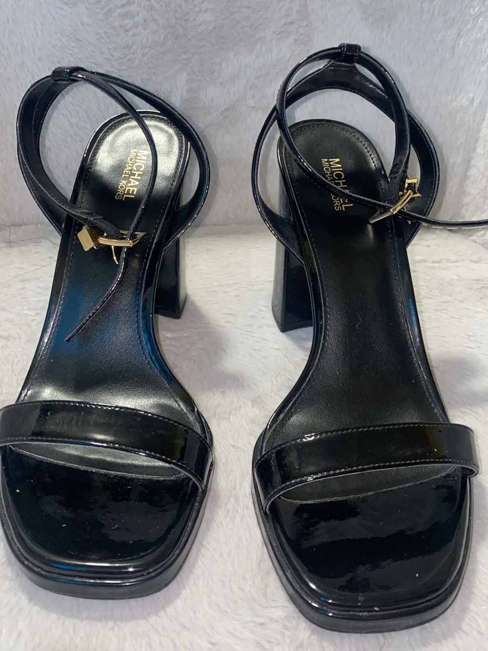 Michael Michael Kors Black Block Heel Sandals